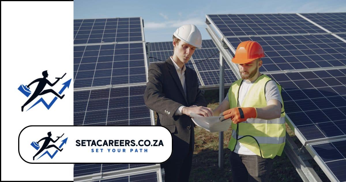 Young South African electrical apprentices training on solar and electrical installations at Energy 2 Go