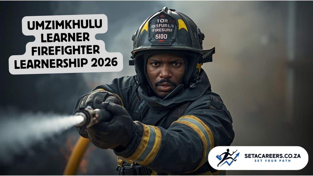 Learner firefighter participating in emergency response training in Umzimkhulu