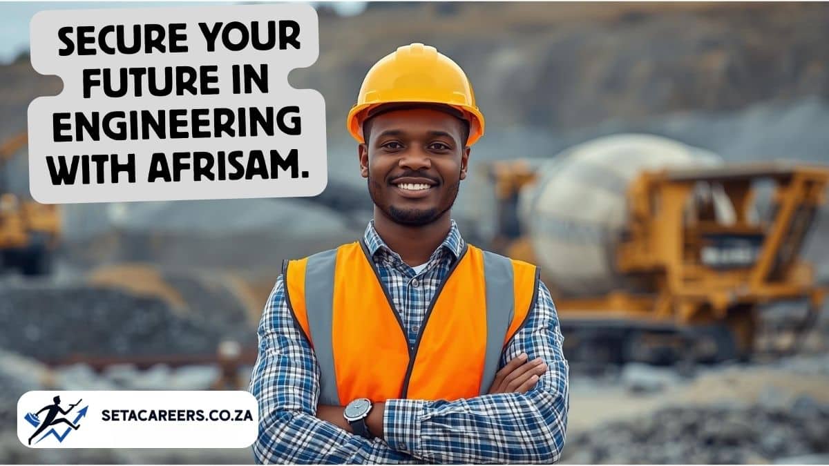 Engineering student reviewing equipment at quarry site linked to AfriSam Engineering Bursary 2026
