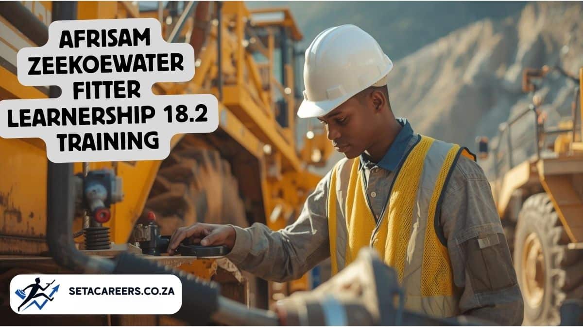 Engineering trainee inspecting quarry machinery during AfriSam Zeekoewater Fitter Learnership 18.2