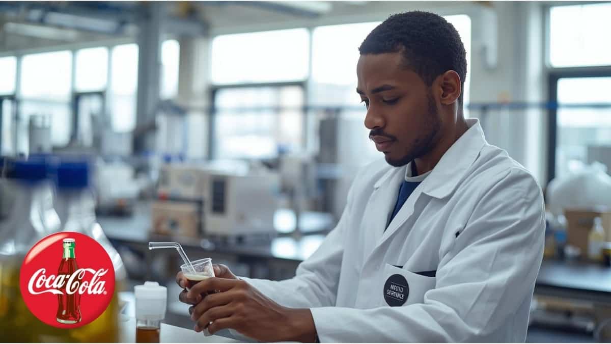 In-Service Quality Assurance trainee conducting laboratory tests at Coca-Cola Beverages South Africa manufacturing plant