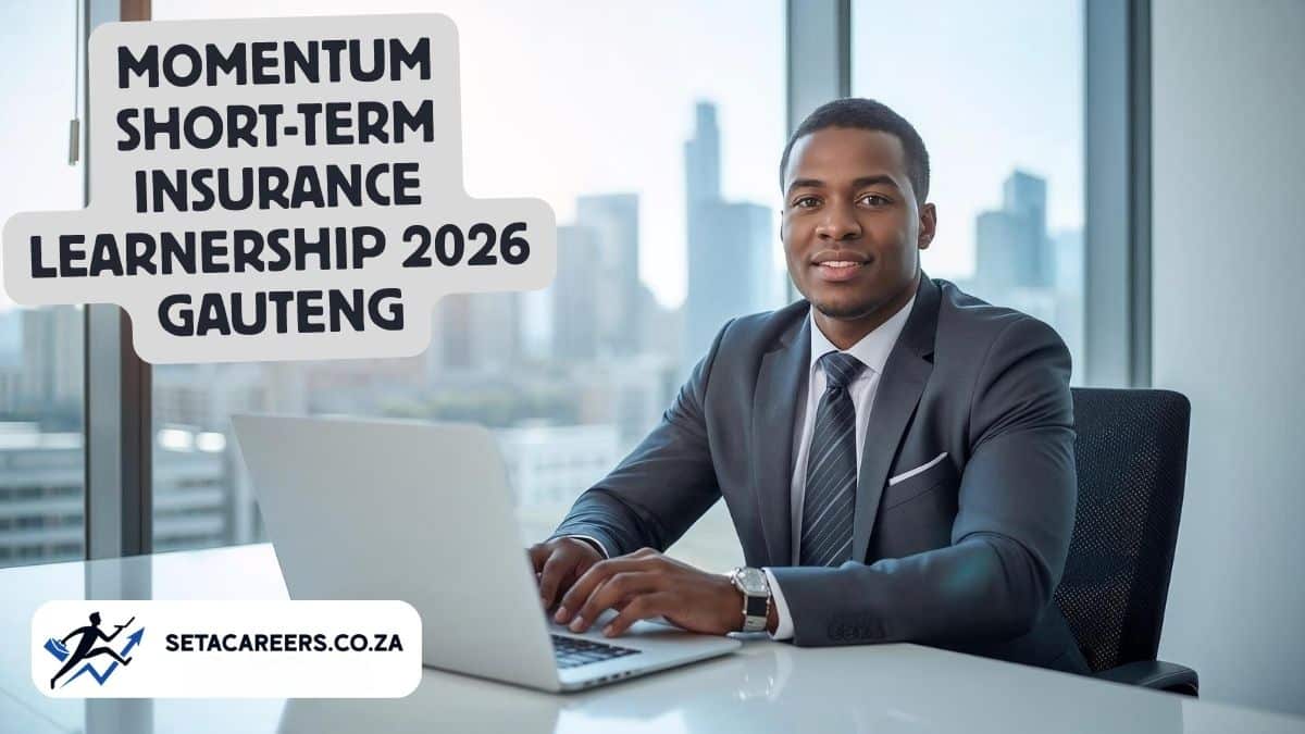 Young professional trainee at corporate office during Momentum Short-Term Insurance Learnership 2026