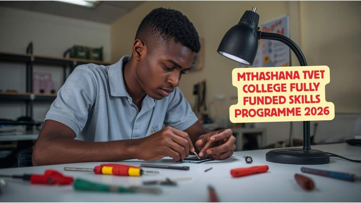 Student participating in Mthashana TVET College cellphone repair skills programme