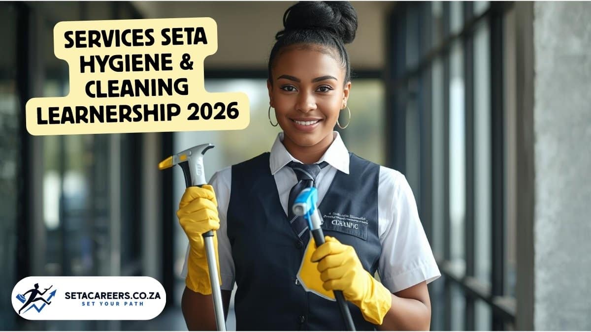 Services SETA Hygiene and Cleaning NQF Level 1 learner in workplace environment