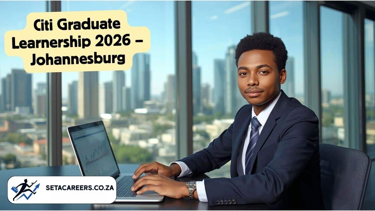 Citi South Africa graduate learner working in Johannesburg corporate banking office