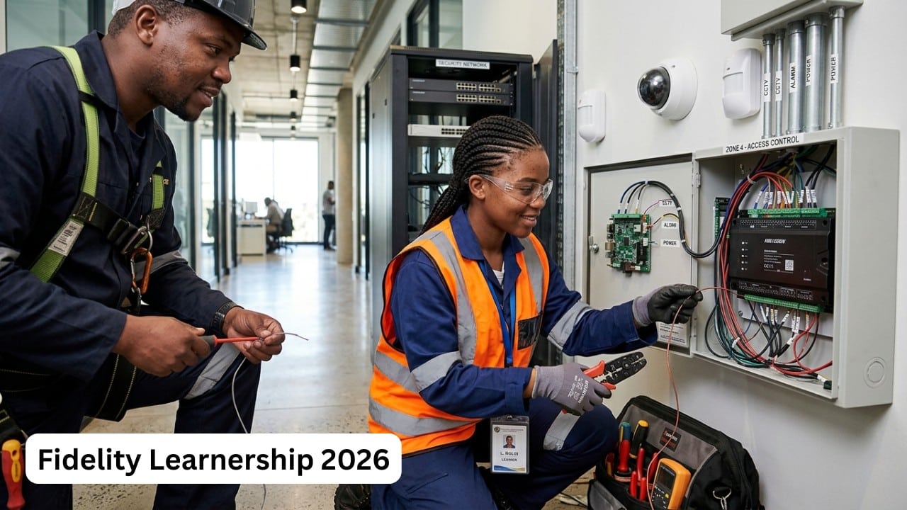 Fidelity Services Group Electronic Installation Practices Learnership 2026 candidate working with security installation equipment in Gauteng