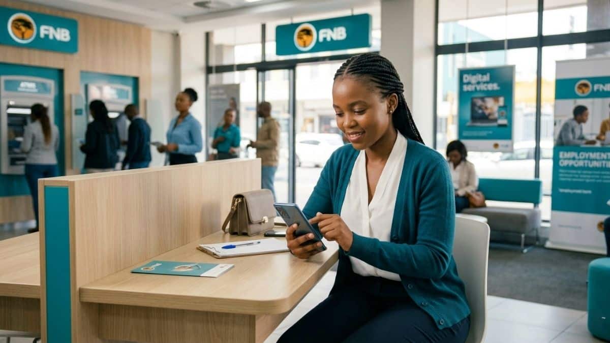 Young person applying for FNB learnership on phone