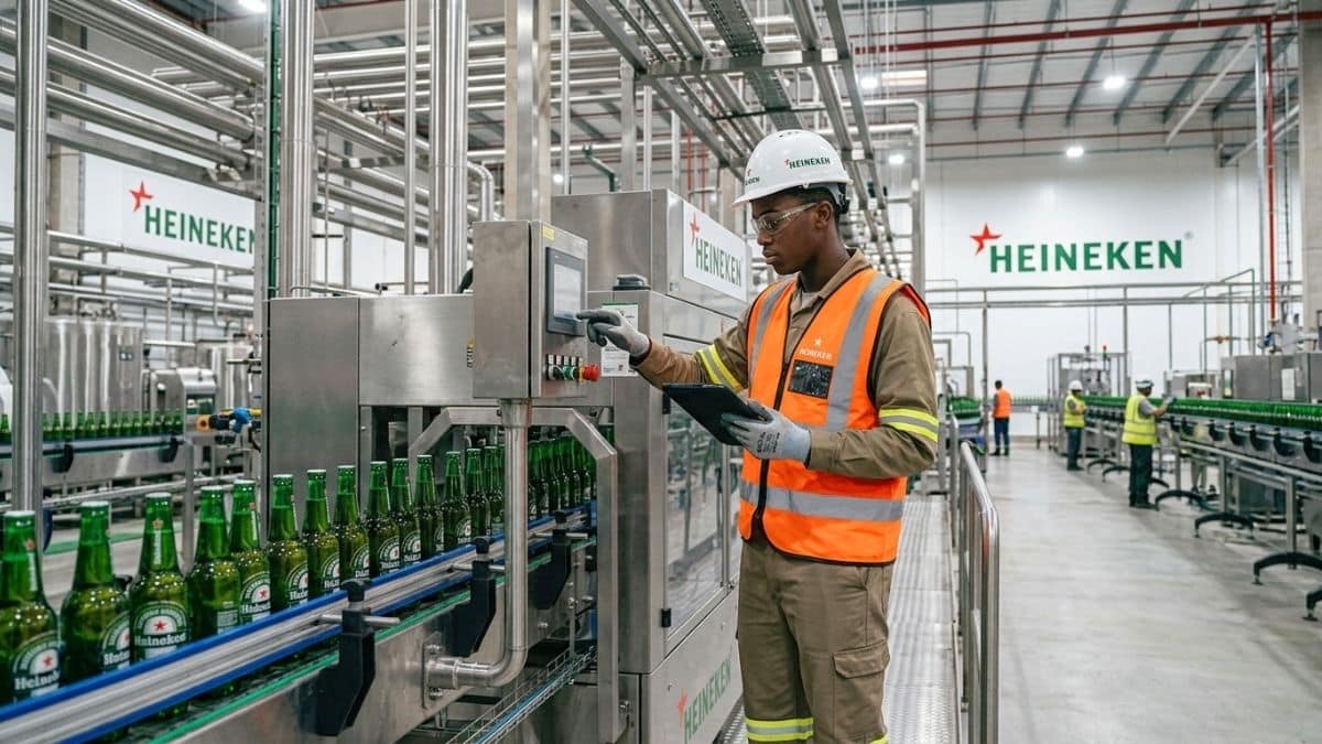 HEINEKEN engineering intern working in production plant