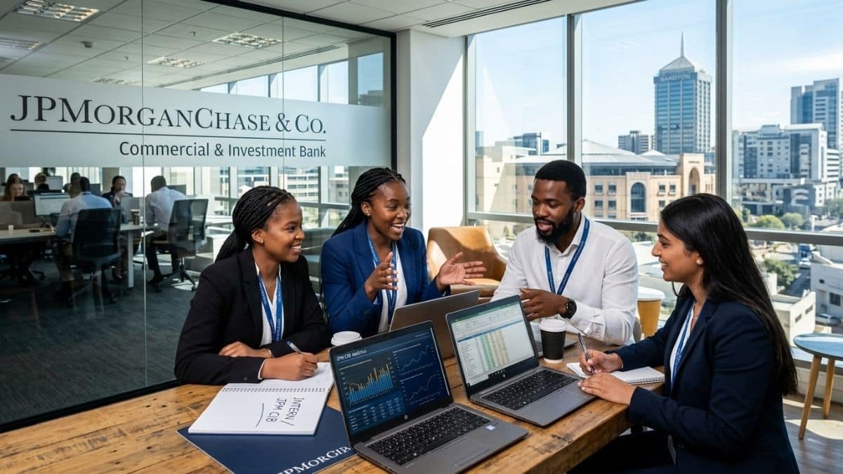 Final year South African students at JPMorgan Chase internship in Johannesburg