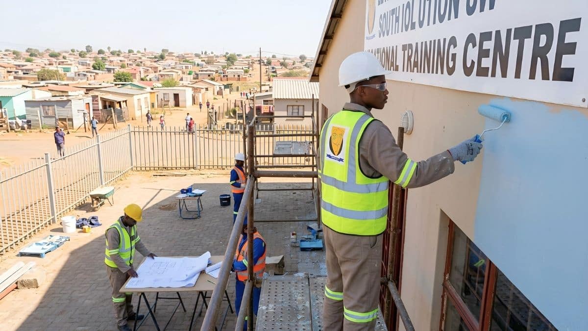 Letaba TVET College students participating in painting learnership training