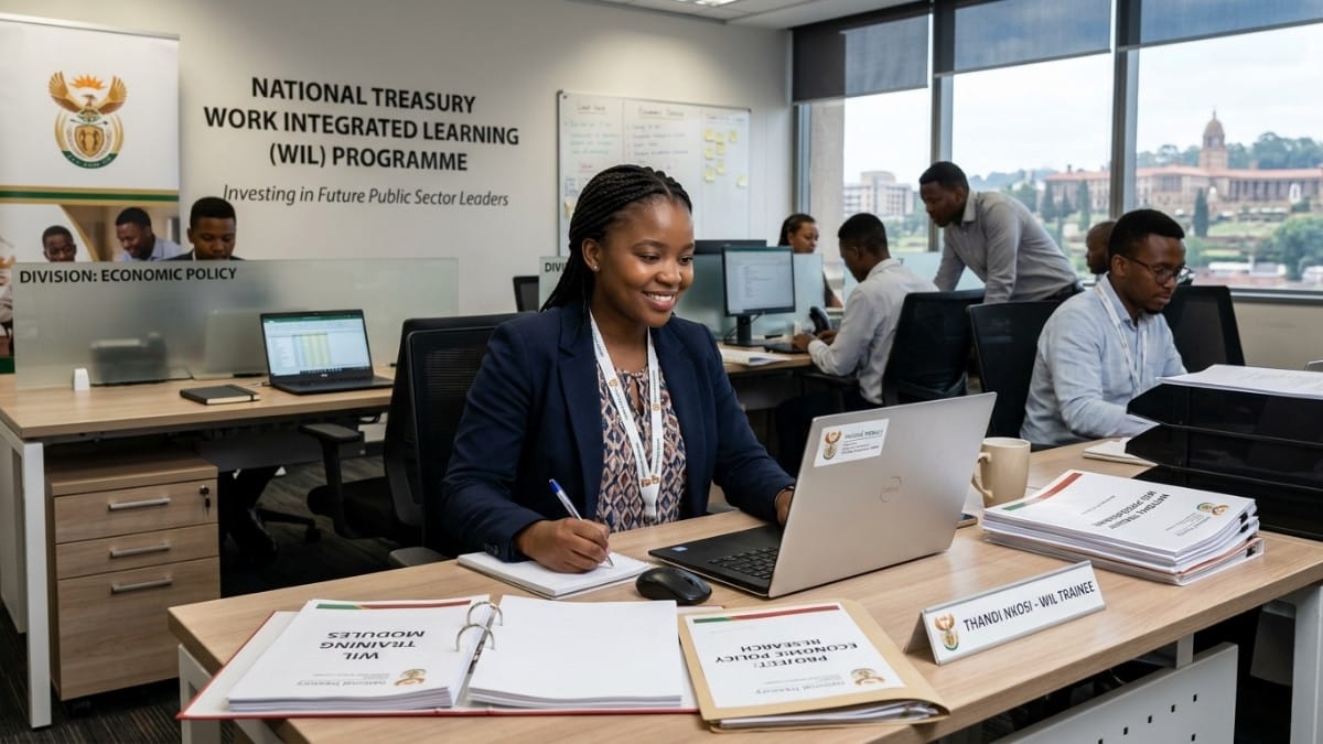 TVET graduate working in a government office during a WIL programme