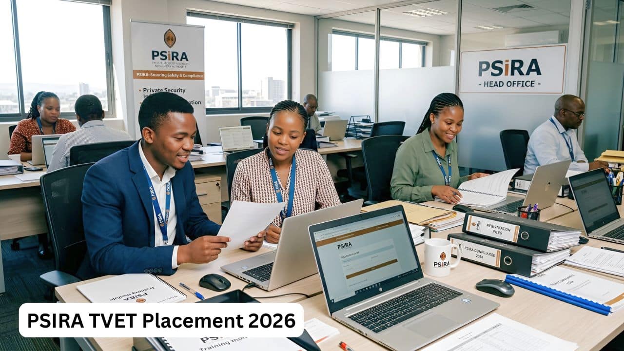 PSIRA TVET Placement Programme 2026 for unemployed N6 graduates in South Africa