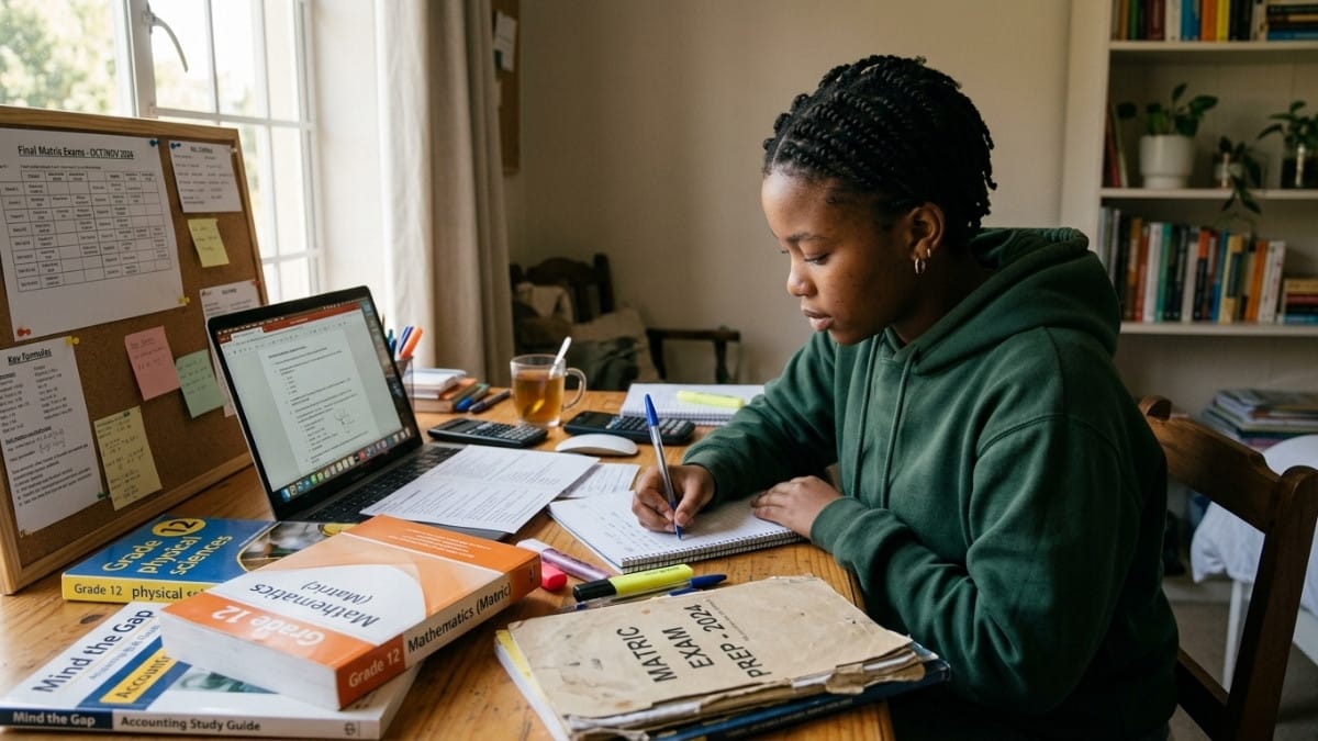 Student preparing to rewrite matric exams in South Africa