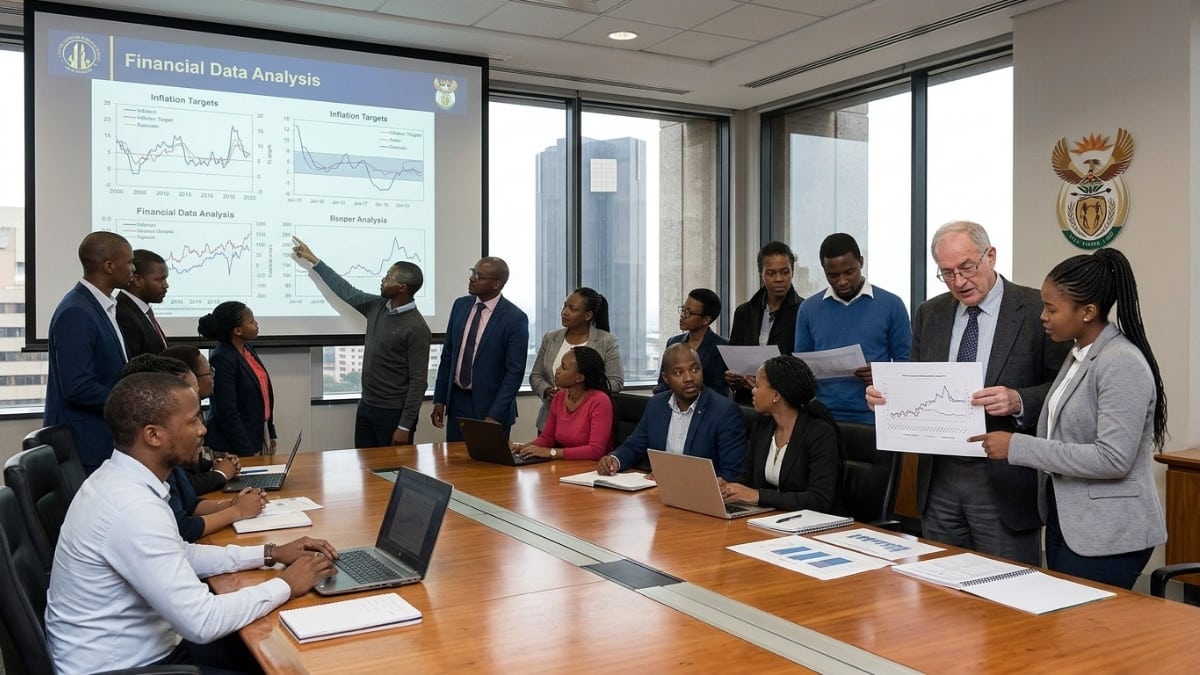 Postgraduate students attending the SARB Winter School Programme at the South African Reserve Bank in Pretoria