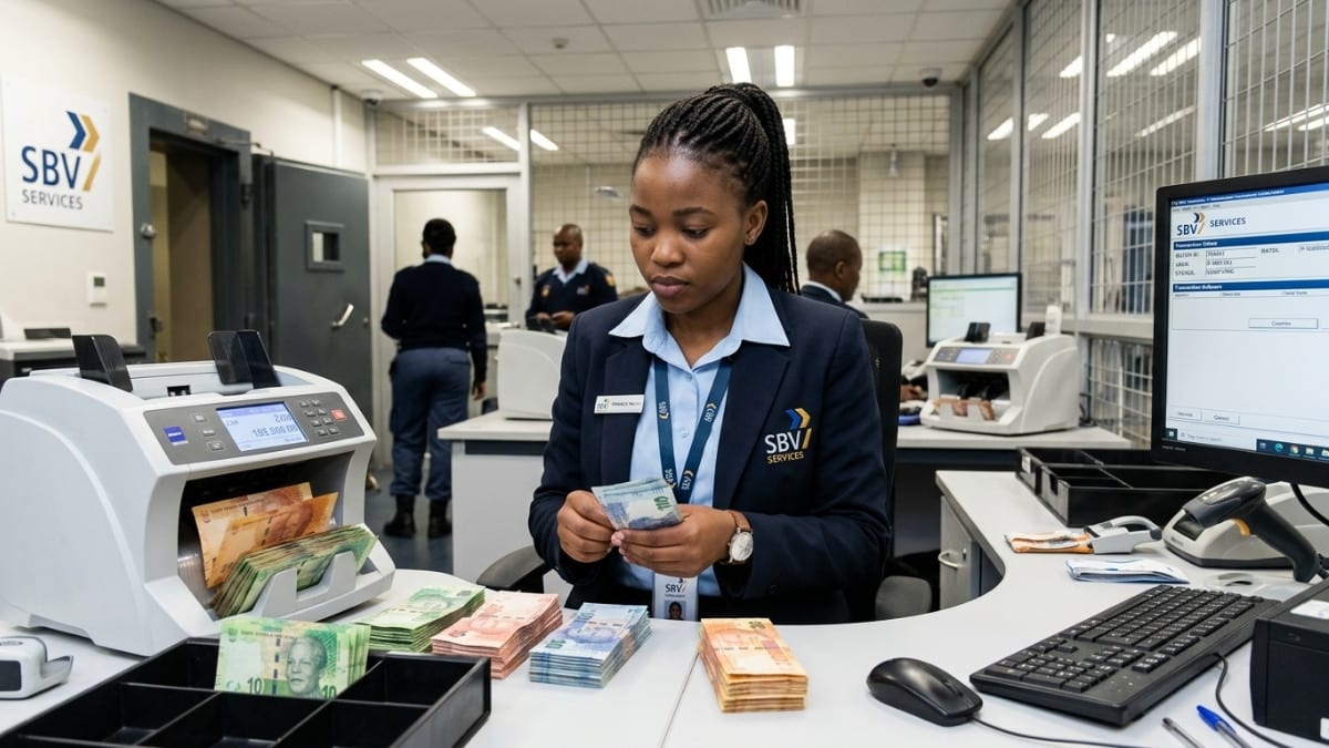 SBV cash processors sorting banknotes in a cash processing center