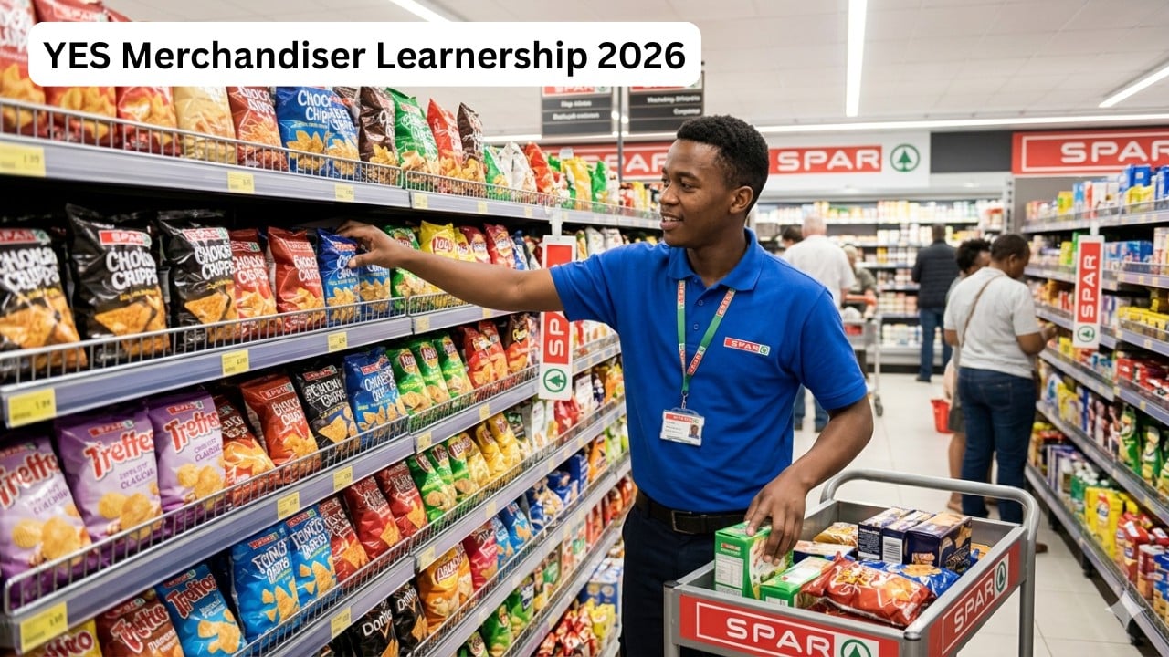 Retail merchandiser arranging products on shelves in a supermarket
