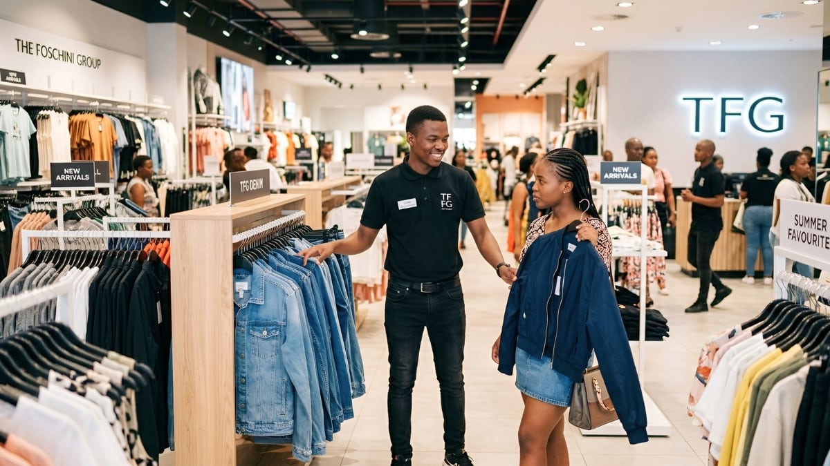 Young retail employee assisting customer during YES youth employment programme