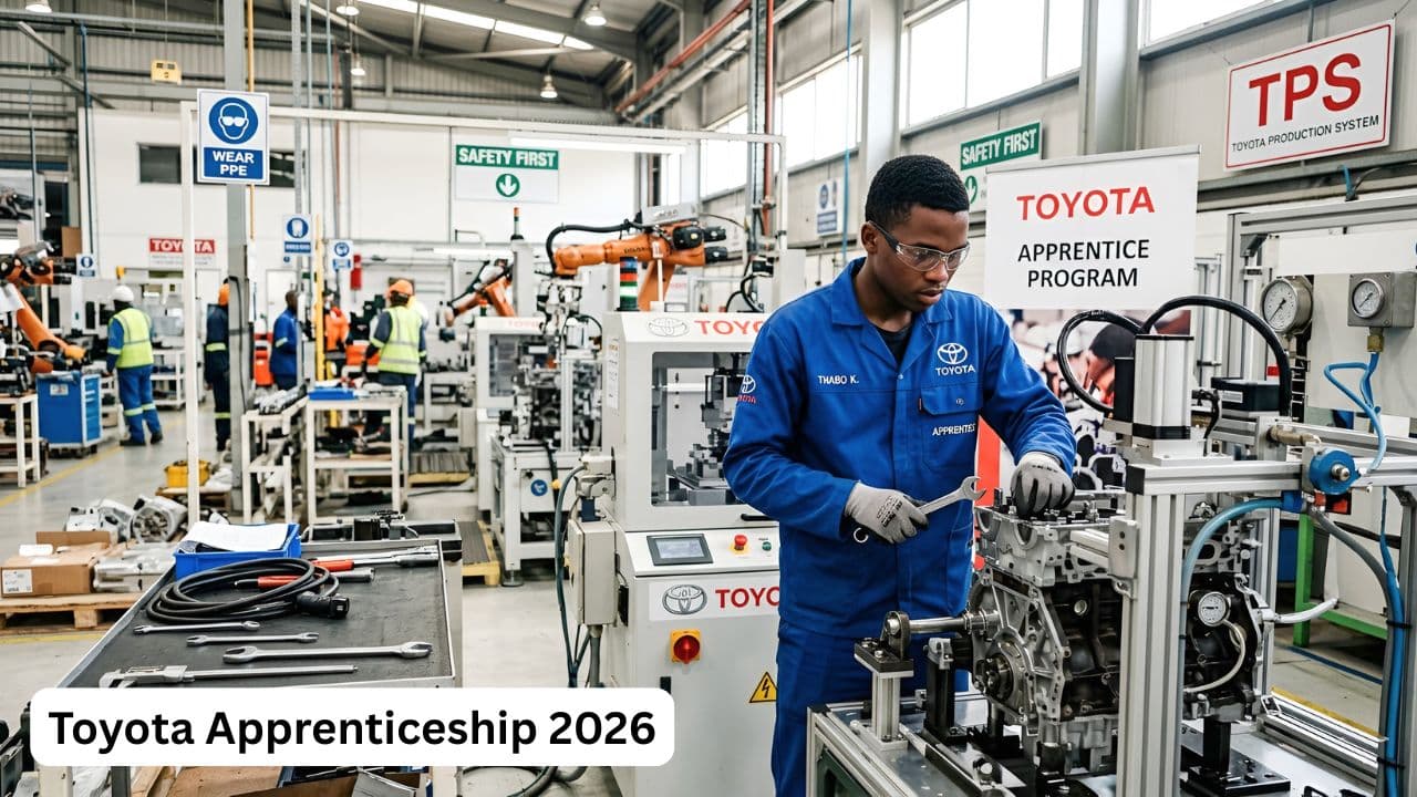 Toyota Apprenticeship Programme 2026 in Durban for Millwright and Fitter Turner trades