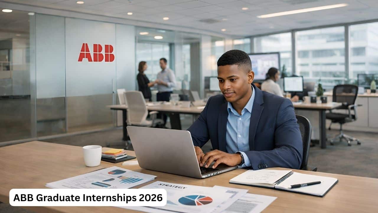 Young South African graduate working on commercial reports during the ABB Graduate in Training Programme