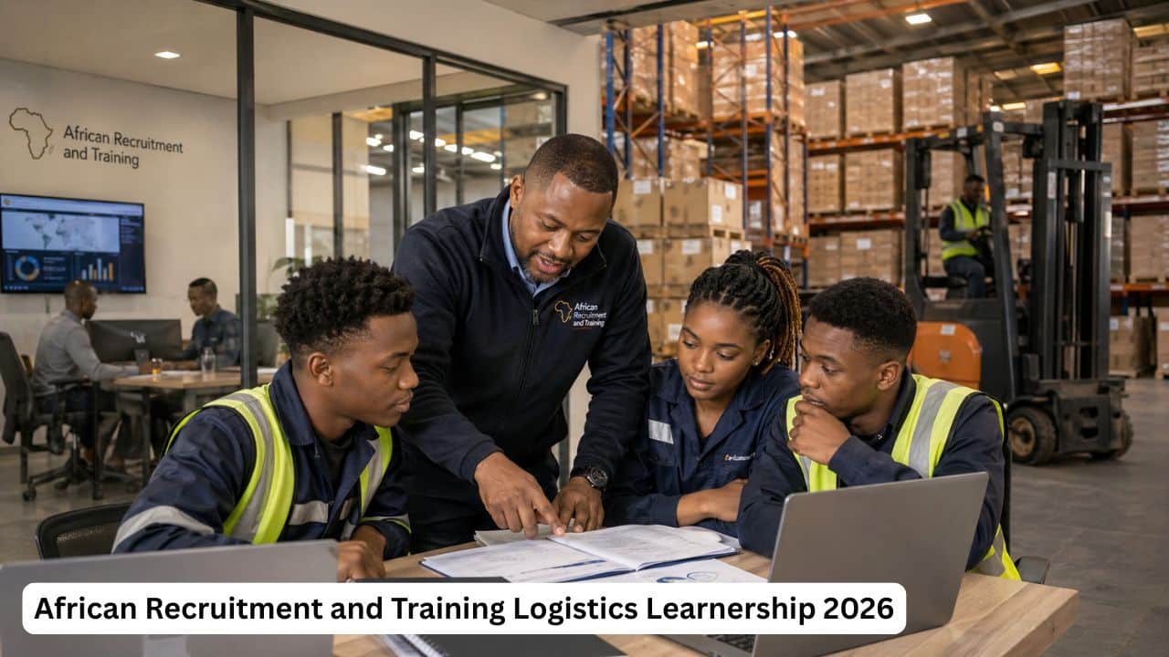 Young South African learners receiving logistics training through African Recruitment and Training.