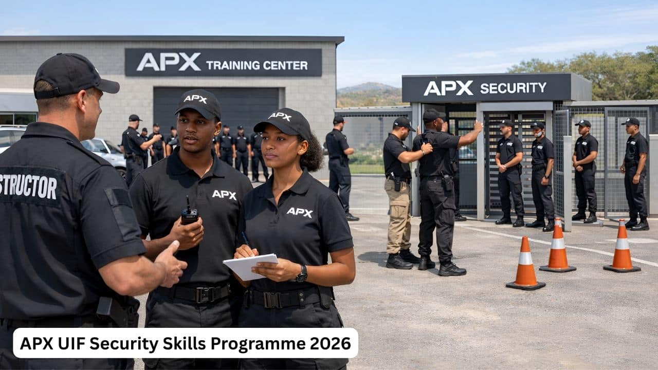 Young South African trainees taking part in a private security skills training session