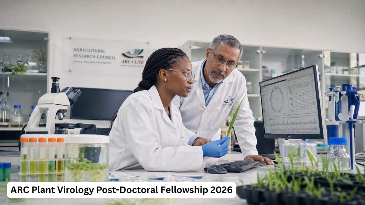 South African plant virology researcher analysing maize samples in an Agricultural Research Council laboratory.