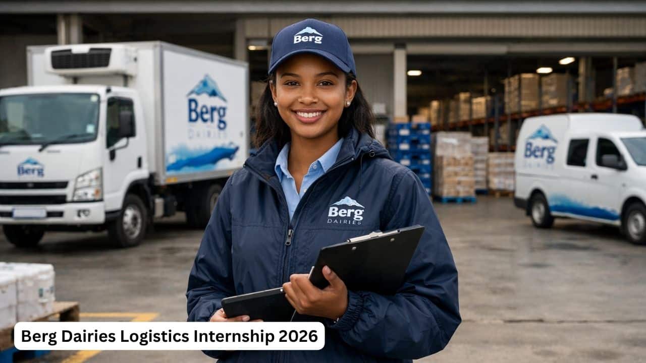 Young South African logistics graduate in a dairy distribution environment during a Berg Dairies internship opportunity