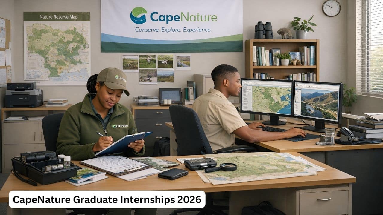 South African graduates working in a conservation and GIS internship environment linked to CapeNature