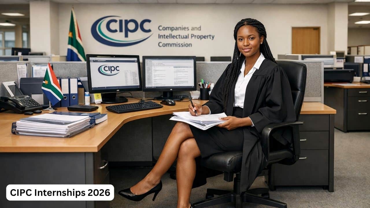 Young South African graduate in a professional office setting for the CIPC internship programme 2026