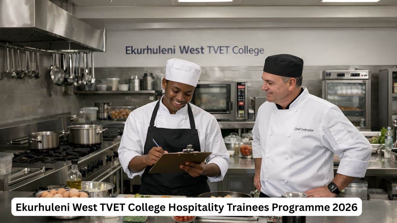 Ekurhuleni West TVET College Hospitality Trainees Programme 2026 at Germiston Campus