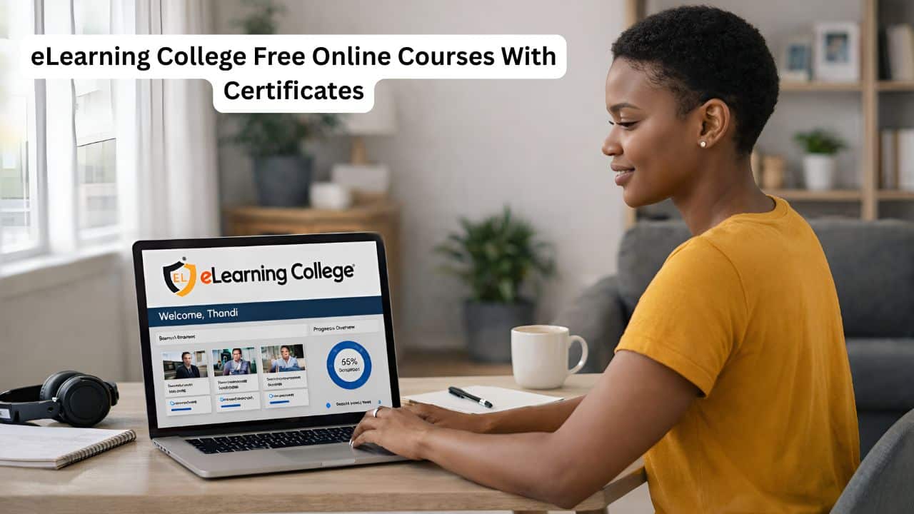 Young South African learner studying an online course on a laptop from home