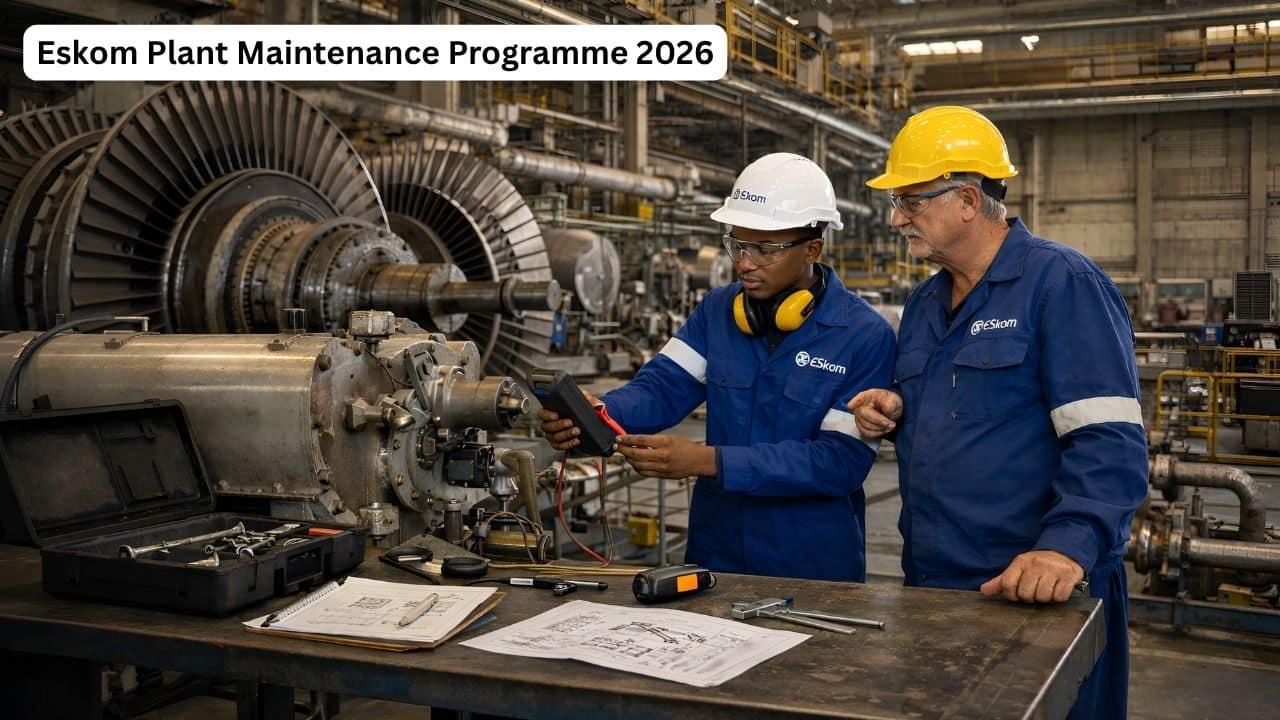 Young South African engineering learner in safety gear during Eskom Plant Maintenance Programme 2026 training
