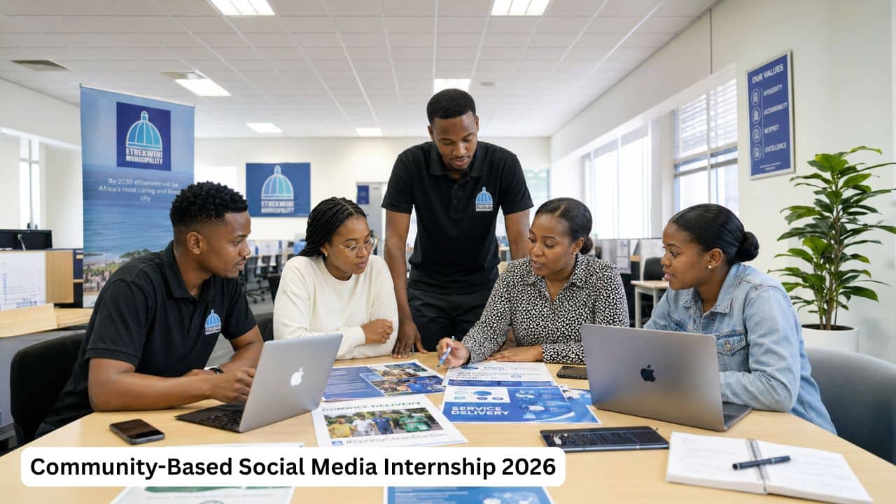 Young South African communication interns gaining municipal social media and community engagement experience through eThekwini Municipality