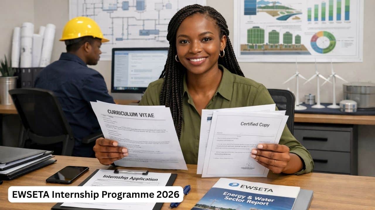 South African graduates and TVET students preparing applications for the EWSETA Internship Programme 2026