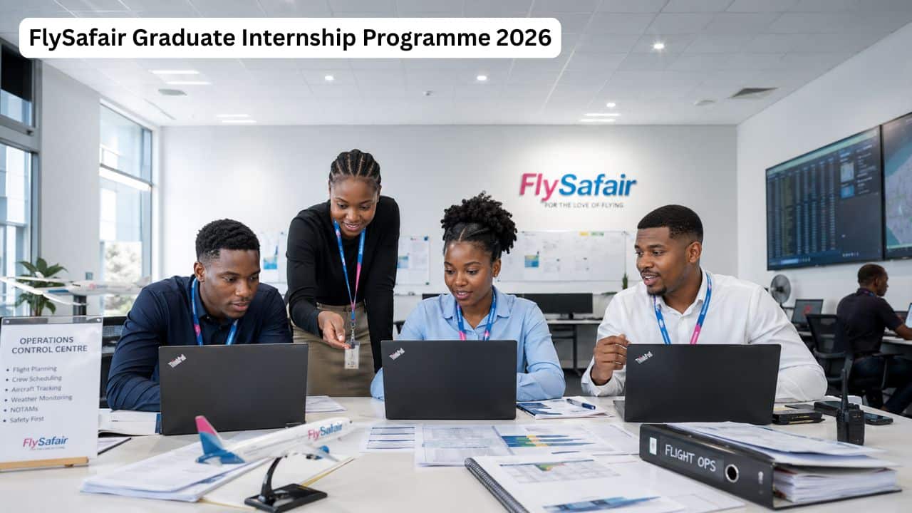 Young South African graduates gaining aviation workplace experience through the FlySafair Graduate Internship Programme 2026