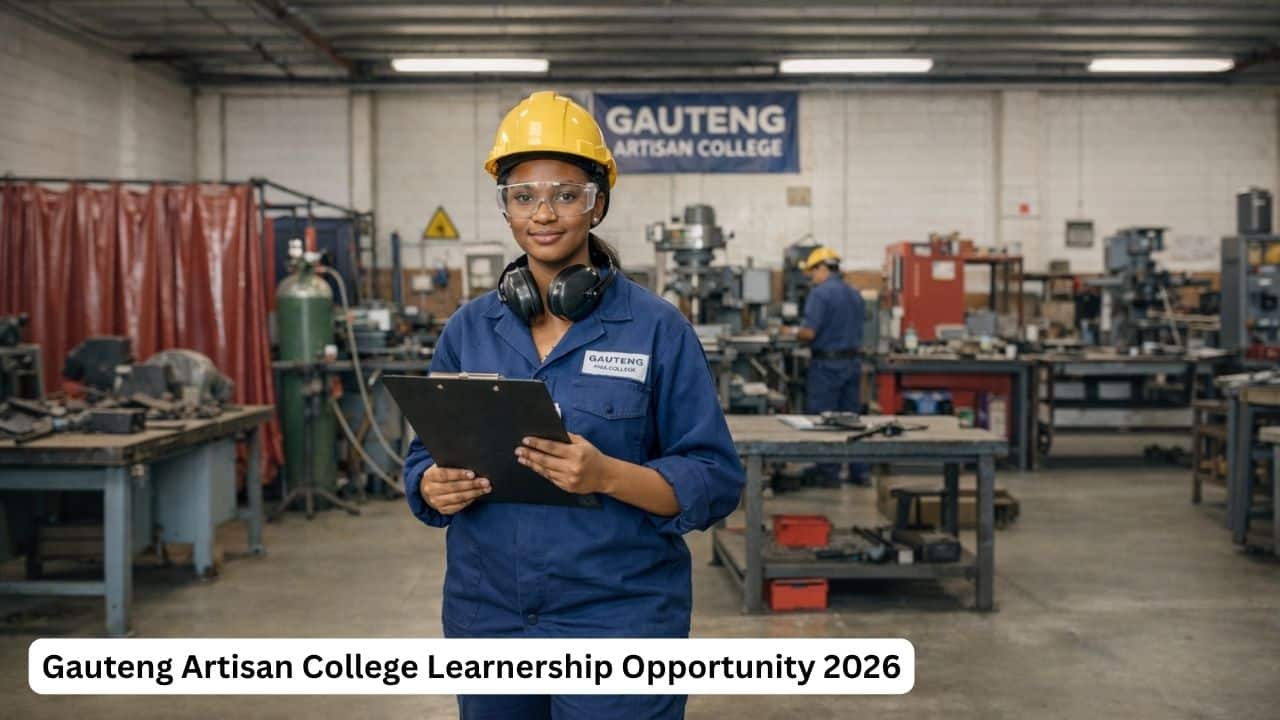 Young South African learner in safety gear for the Gauteng Artisan College Occupational Health and Safety Officer learnership