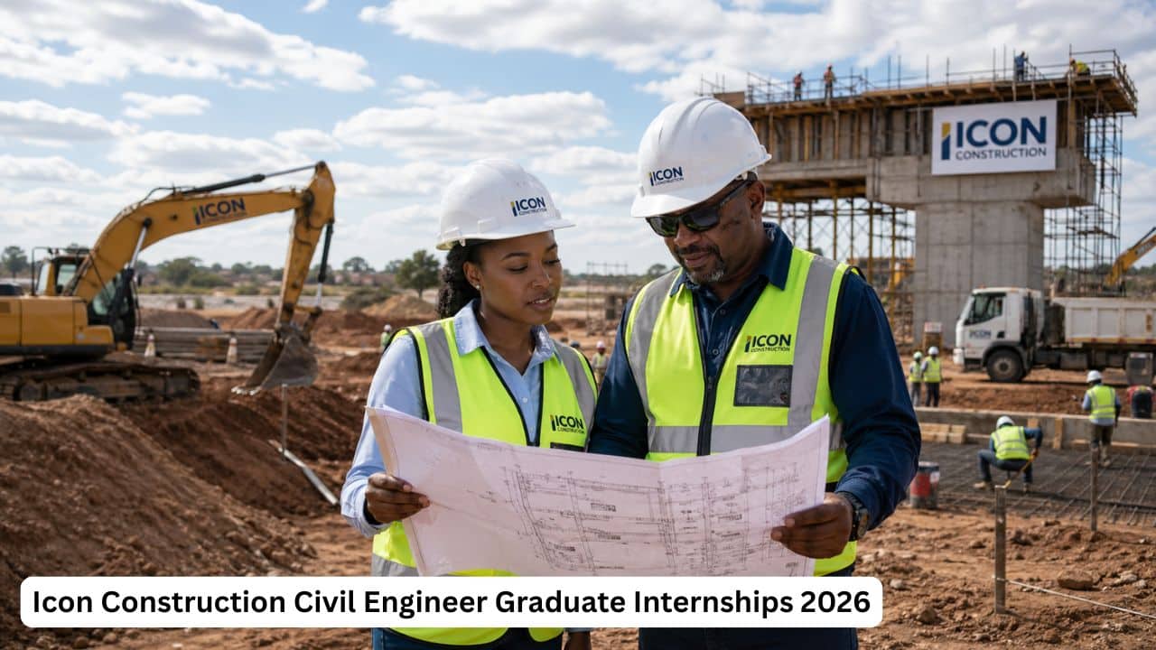 Young South African civil engineering graduate gaining construction site experience through Icon Construction.