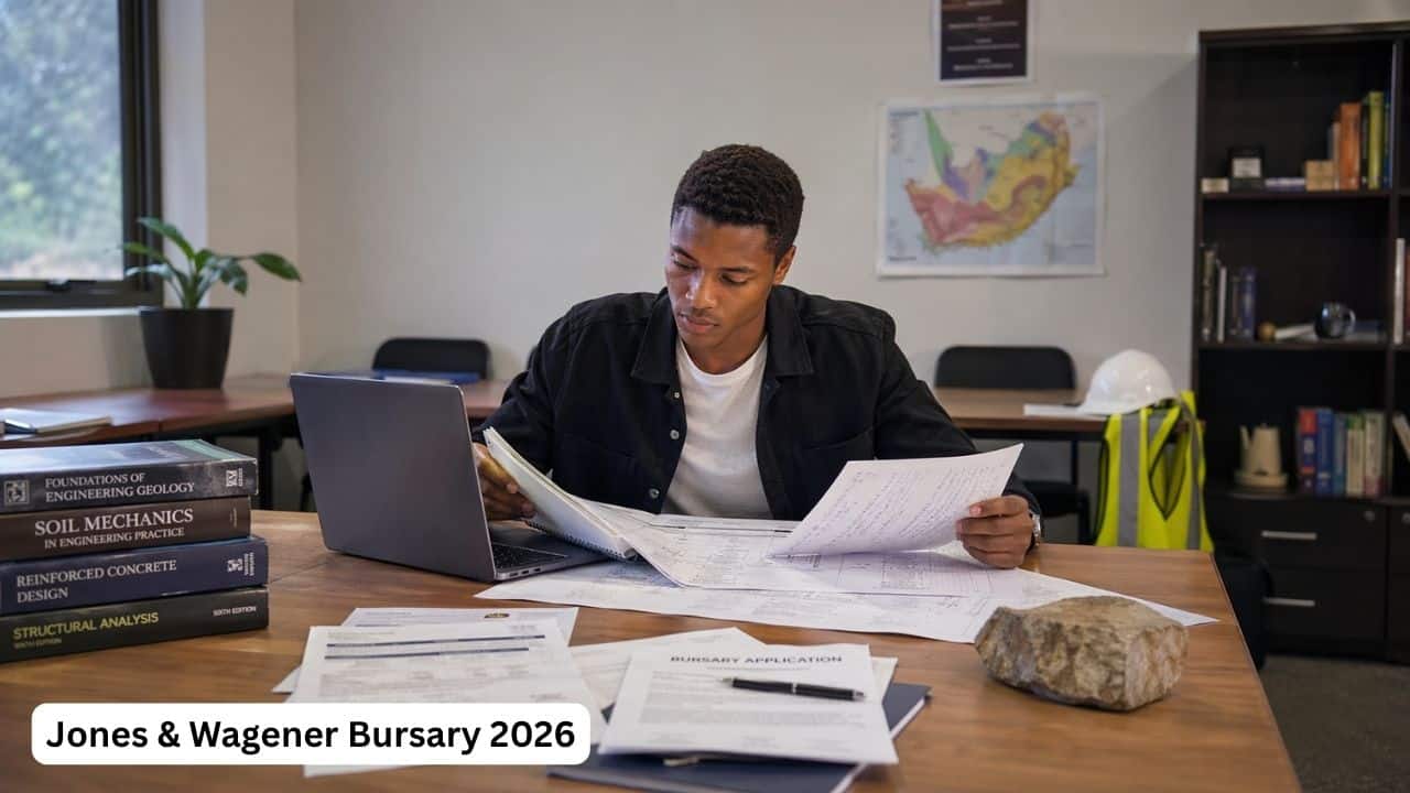South African student preparing documents for the Jones and Wagener Bursary 2026 application