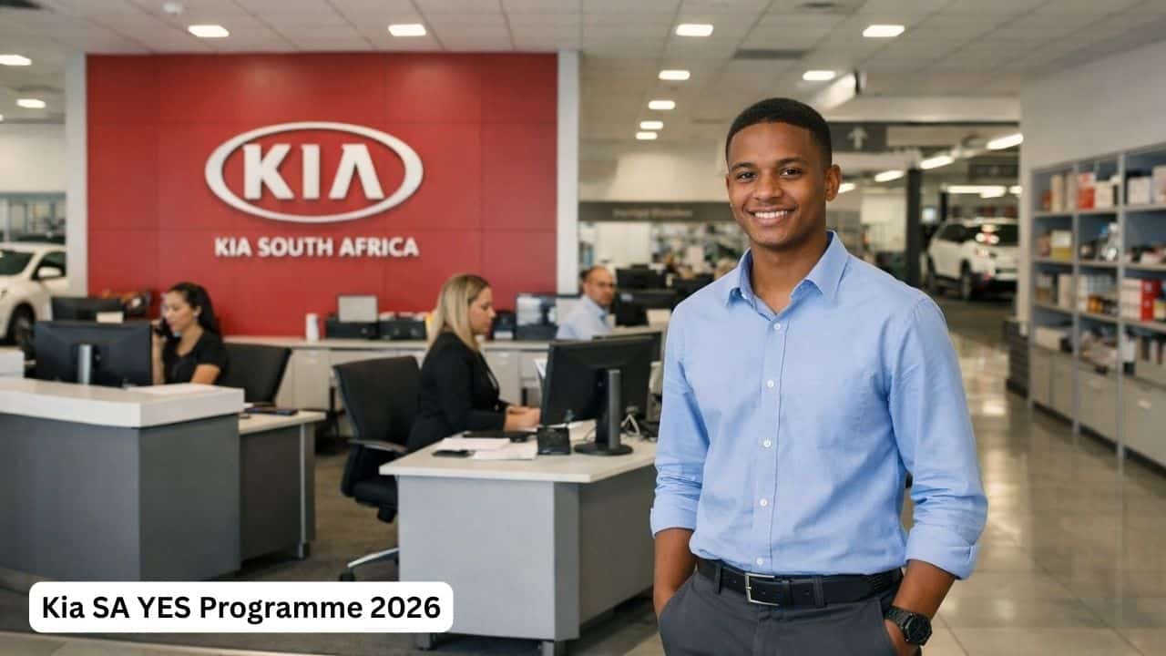 Young South African job seeker in a Kia workplace environment for the YES Programme 2026
