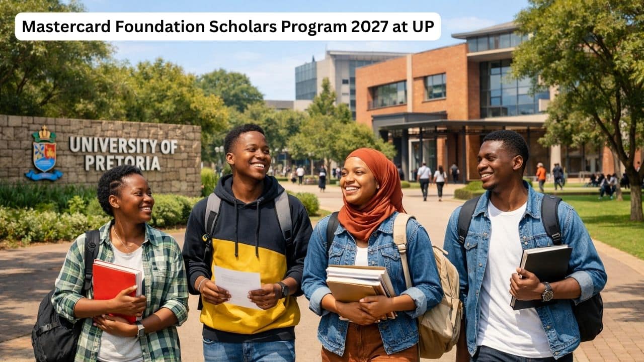 African students on a university campus representing the Mastercard Foundation Scholars Program at UP