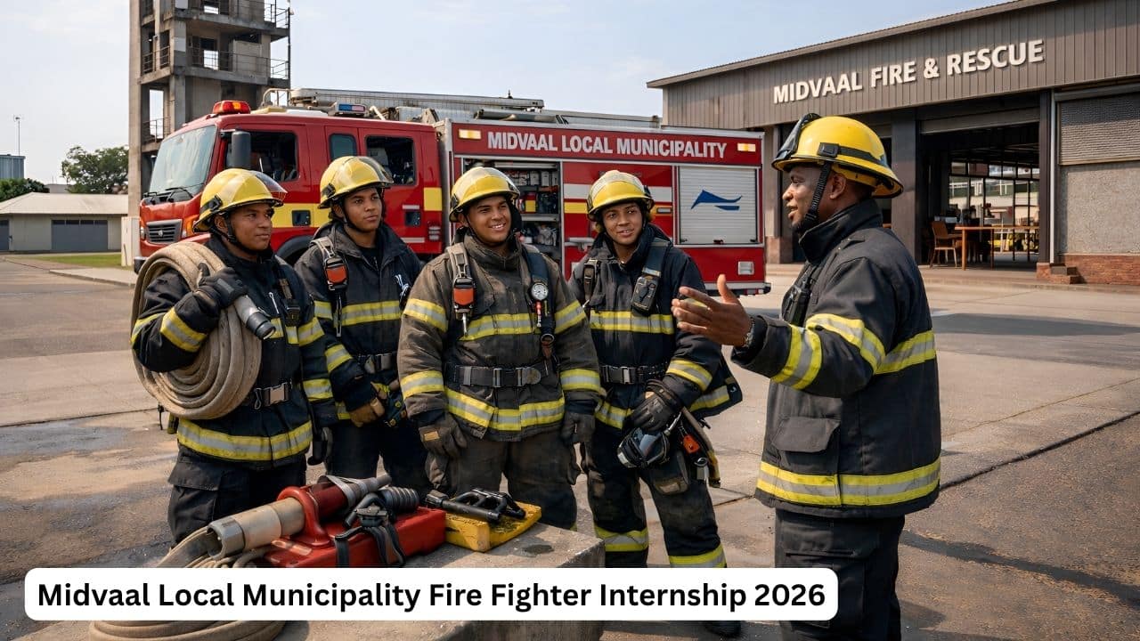 Midvaal Local Municipality fire fighter interns during emergency response training