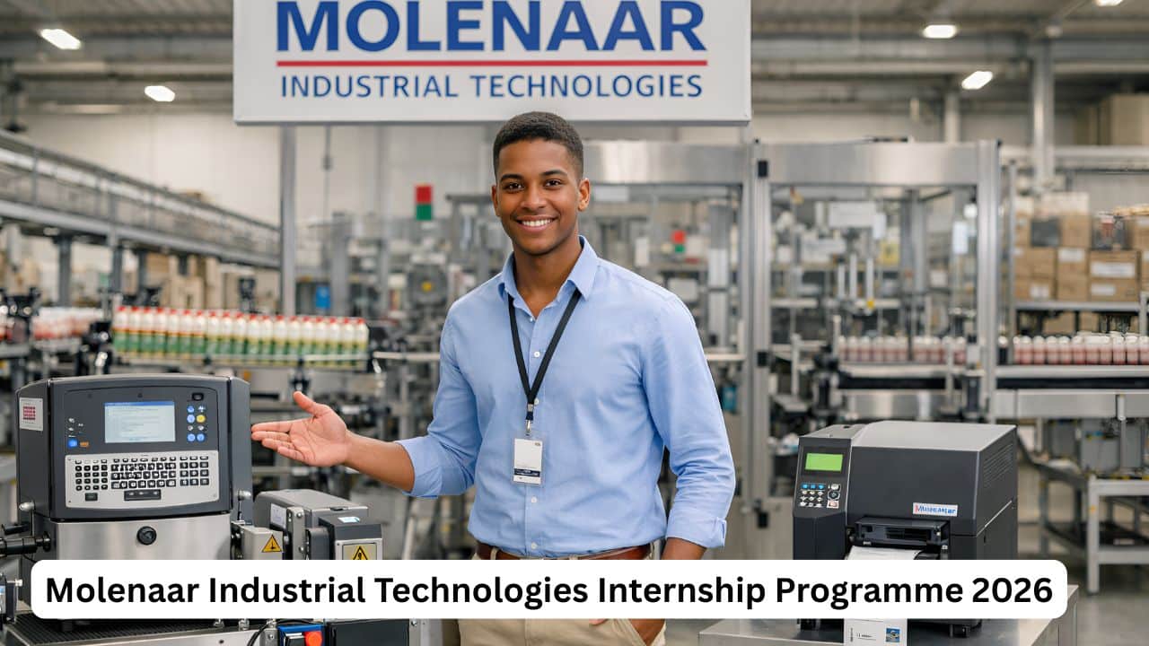 Molenaar Industrial Technologies sales intern presenting industrial coding equipment in a factory environment