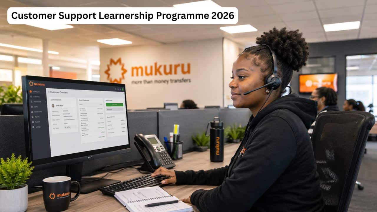 Mukuru customer support learner assisting clients in a fintech contact centre
