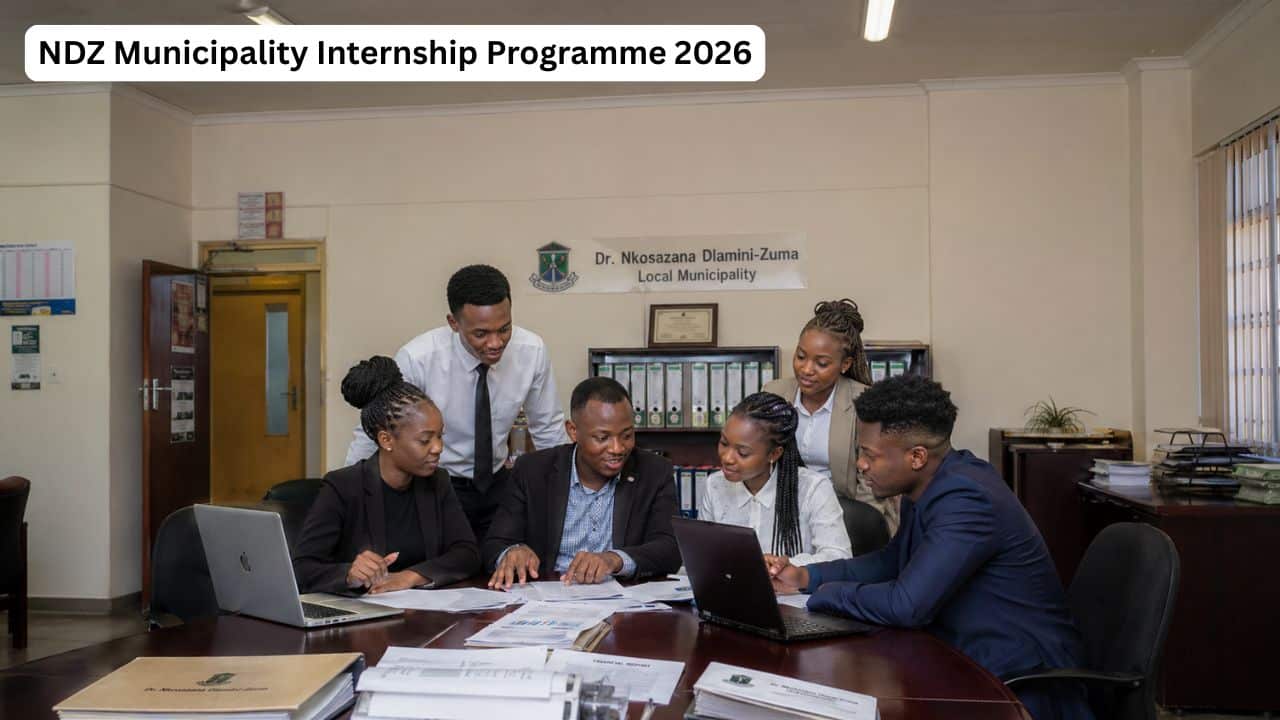 Young South African graduates receiving municipal workplace training for the NDZ Municipality Internship Programme 2026