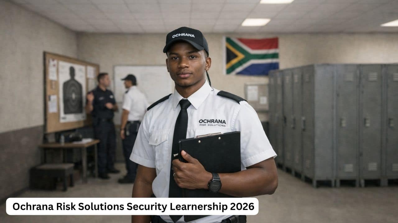 Young South African security trainee taking part in the Ochrana Risk Solutions Security Learnership 2026