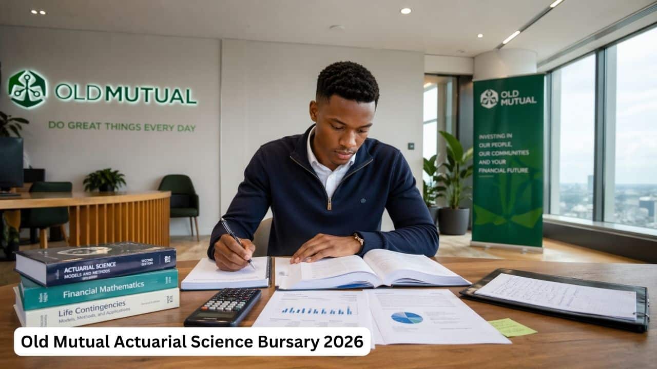 Young South African student studying actuarial science for the Old Mutual bursary opportunity