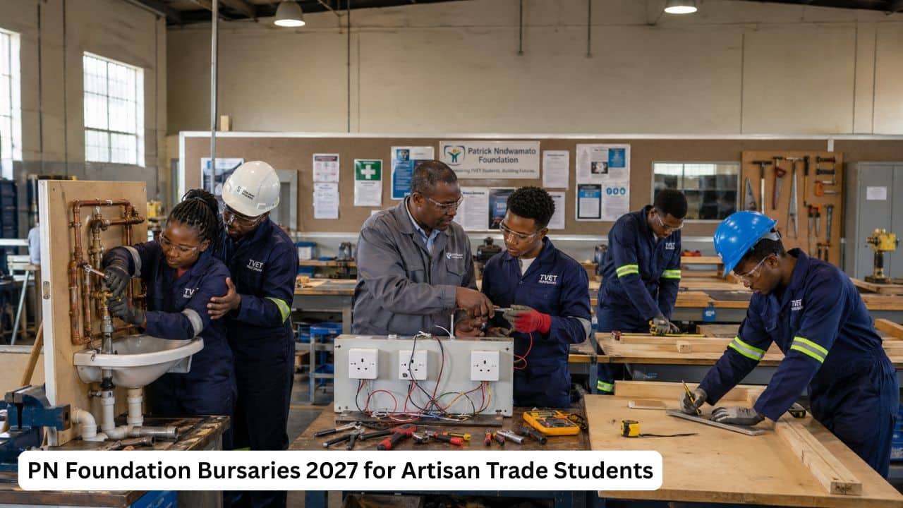 Young South African TVET students receiving artisan trade training supported by the PN Foundation Bursary Programme.