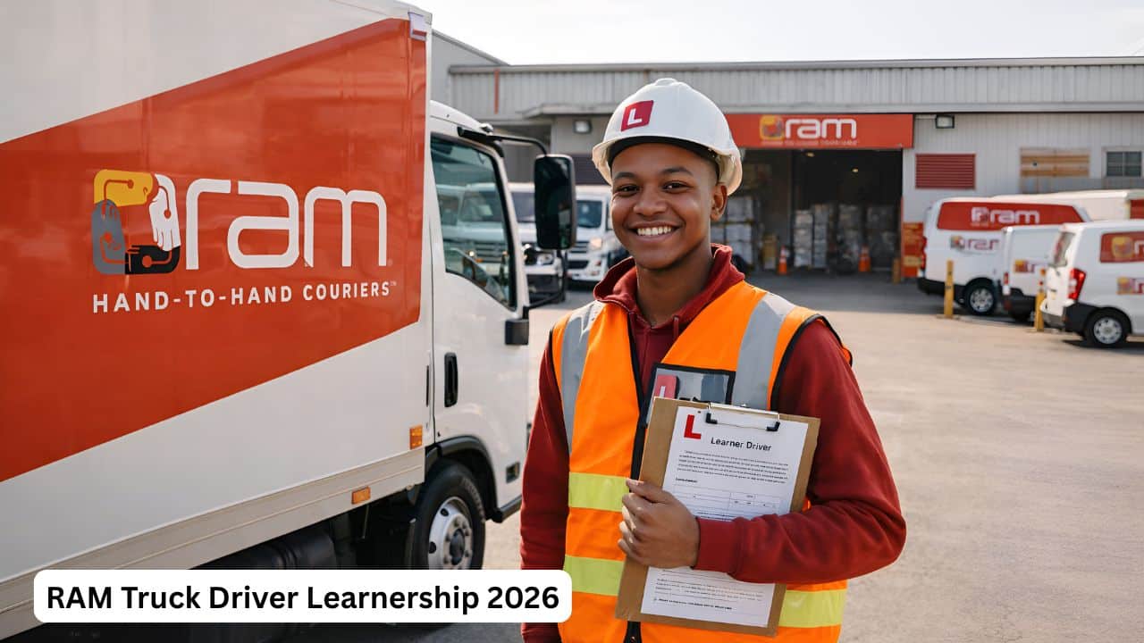 Young South African learner driver at RAM Hand-To-Hand Couriers truck driver learnership programme