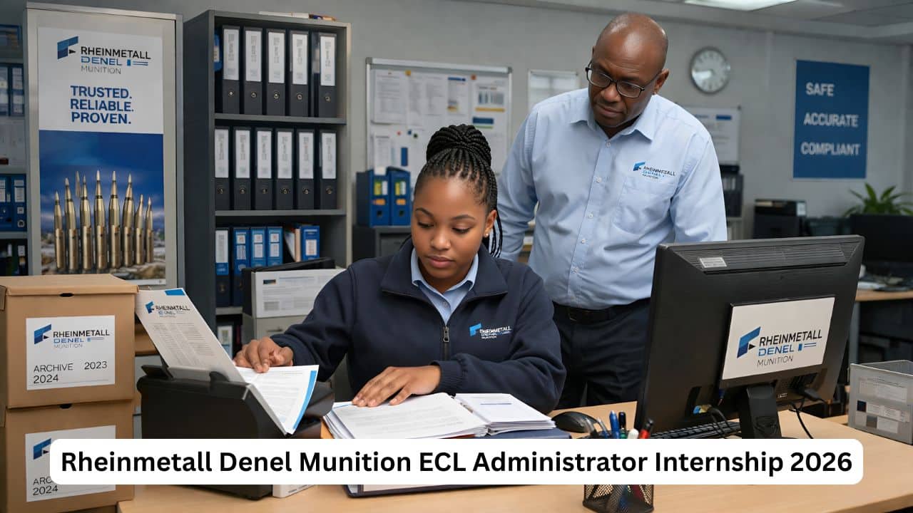 Young South African admin intern scanning documents and organising records in an office