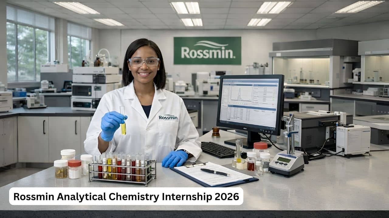 Rossmin analytical chemistry intern working in a professional laboratory environment